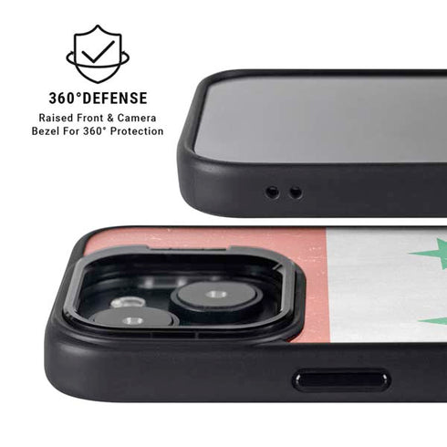 Syria Flag Distressed iPhone 14 Kickstand Case